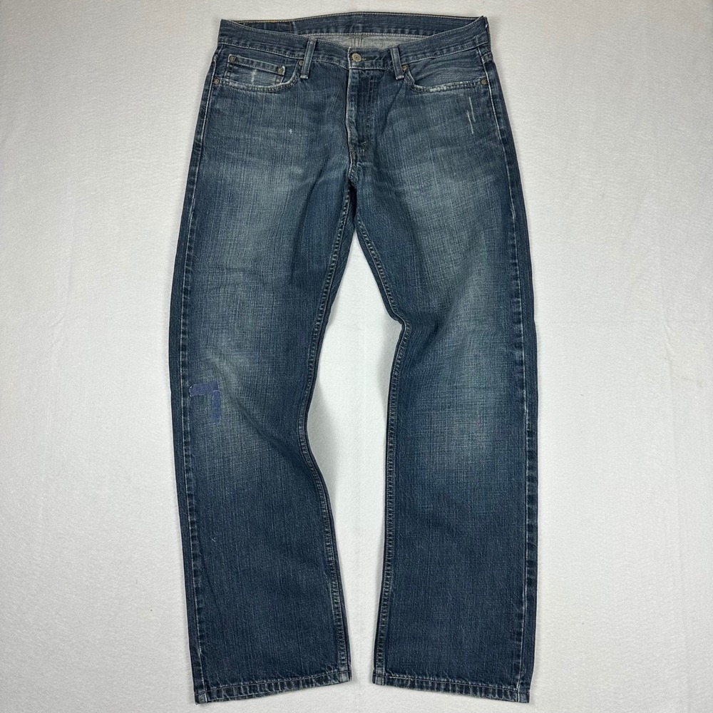 Levis 514 Straight Fit Jeans Mens 34x32 Blue Denim Cotton Pants 514-0466